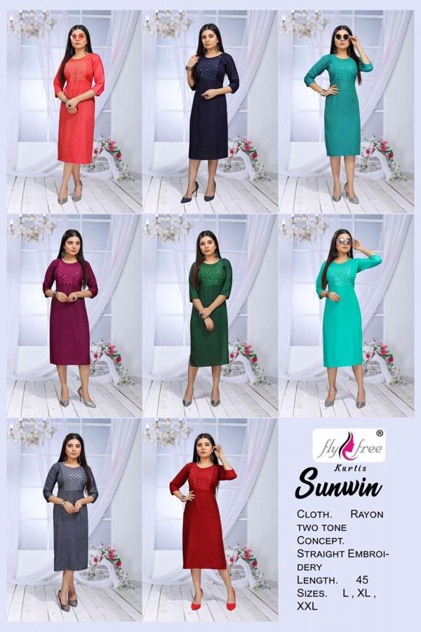 Fly Free Sunwin Rayon Designer Festive Wear Kurti 